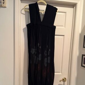Elegant Black Sleeveless Japanese shibori dress